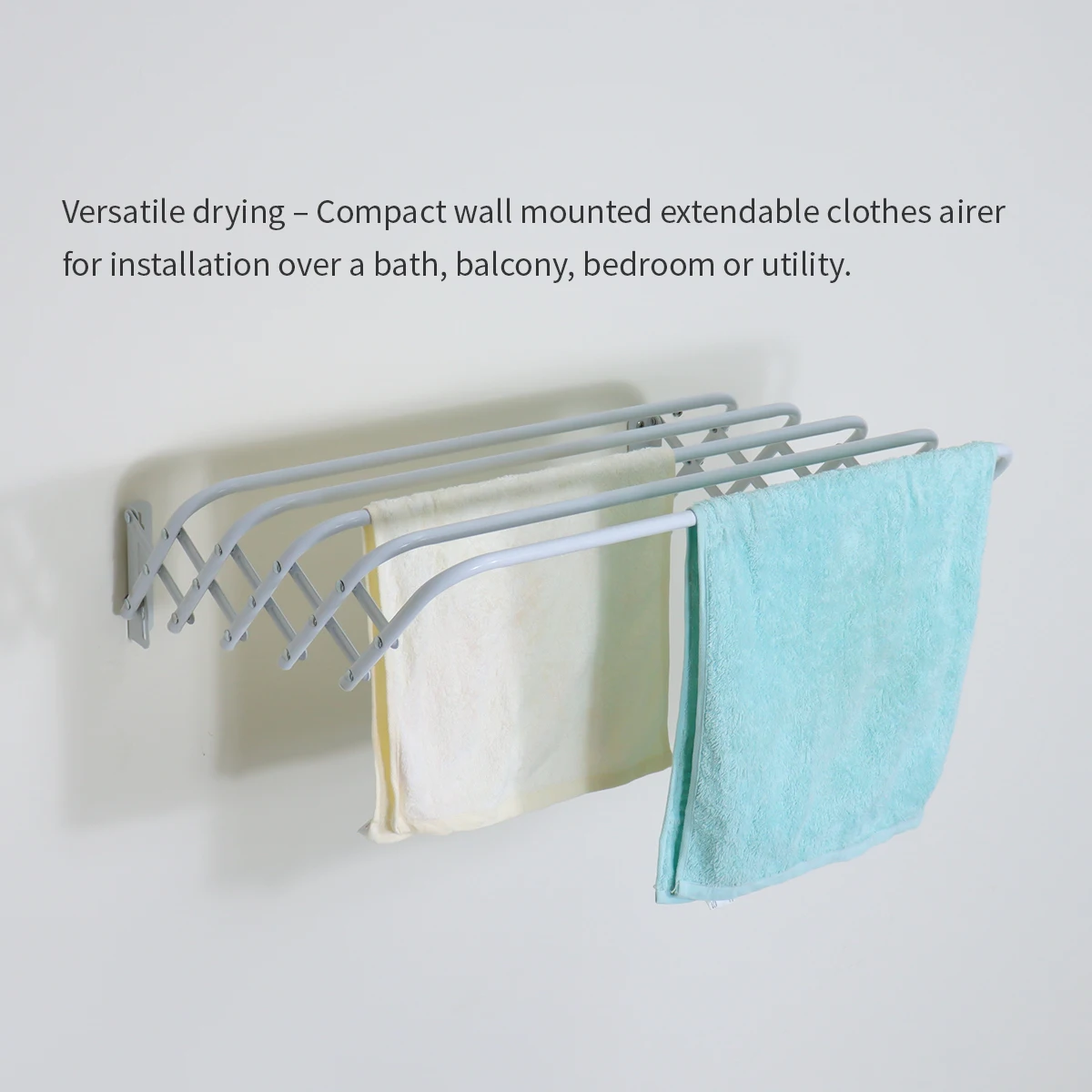 Wall-Mounted Clothes Drying Rack, Foldable Steel Tubes