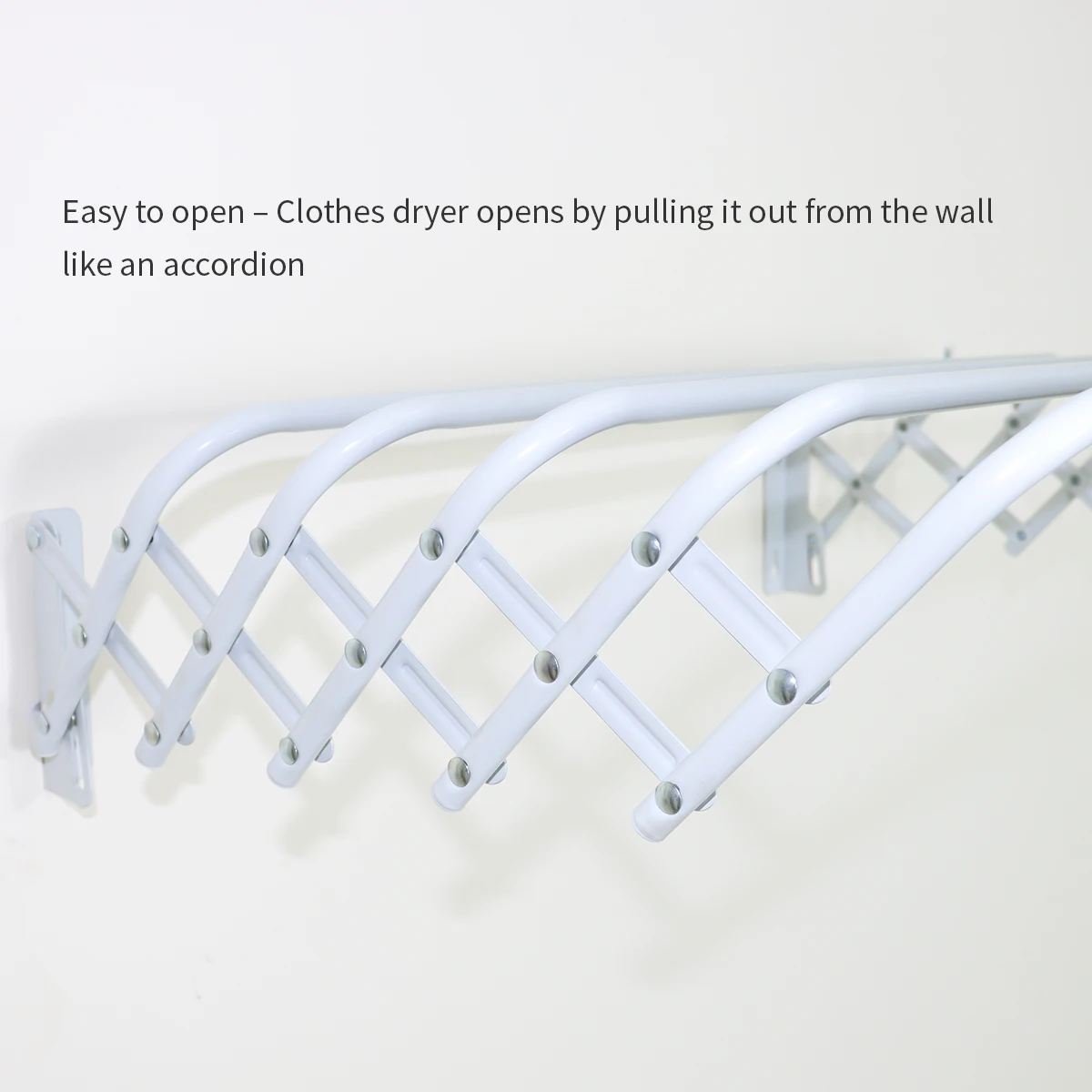 Wall-Mounted Clothes Drying Rack, Foldable Steel Tubes
