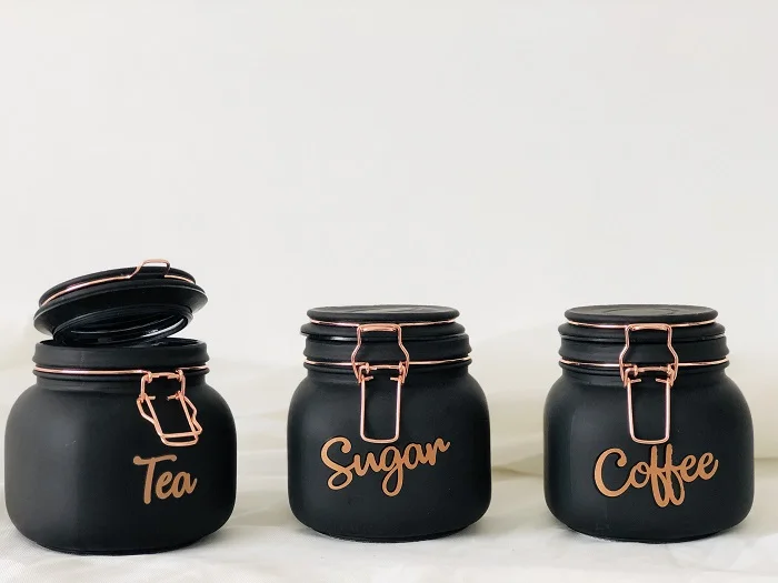 Set of 3pcs Canisters for Tea, Sugar and Coffee