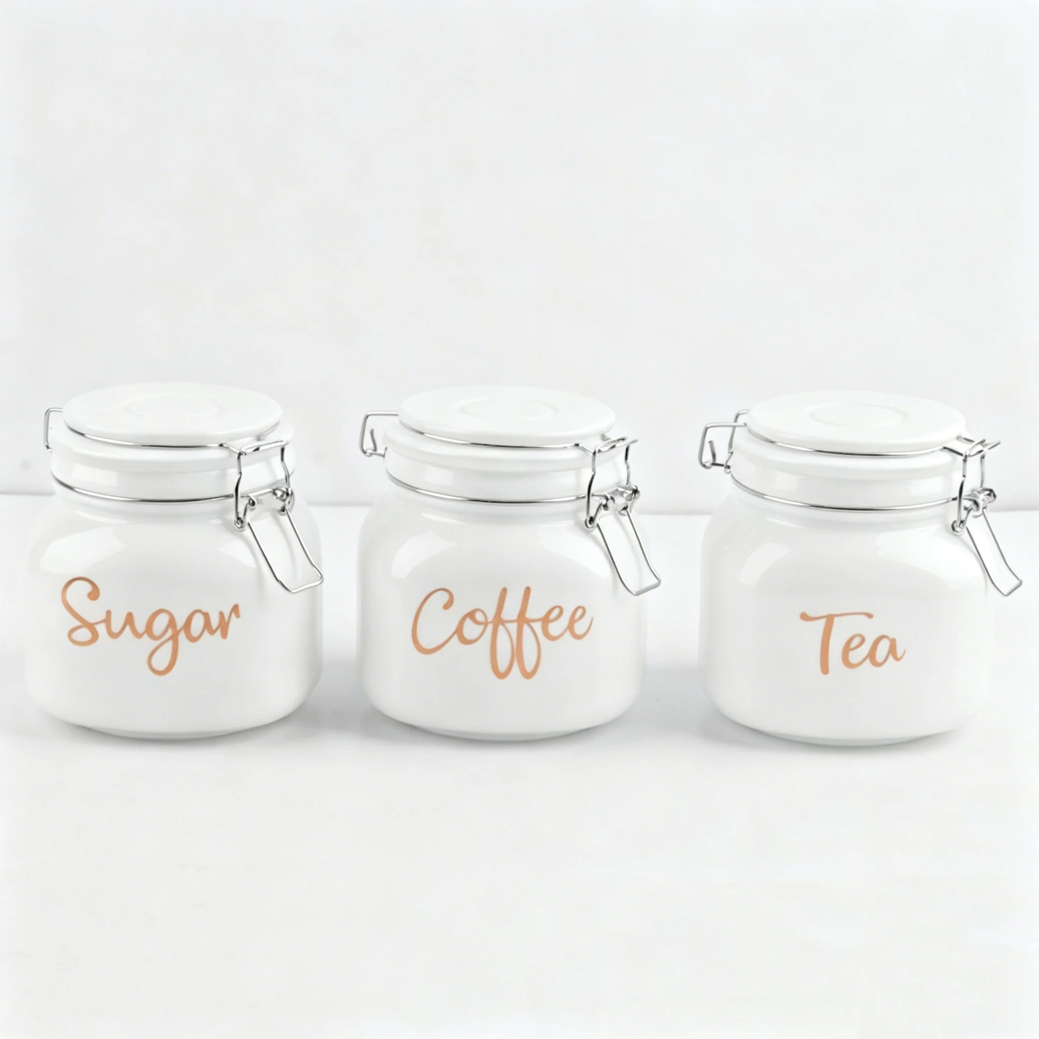 Set of 3pcs Canisters for Tea, Sugar and Coffee