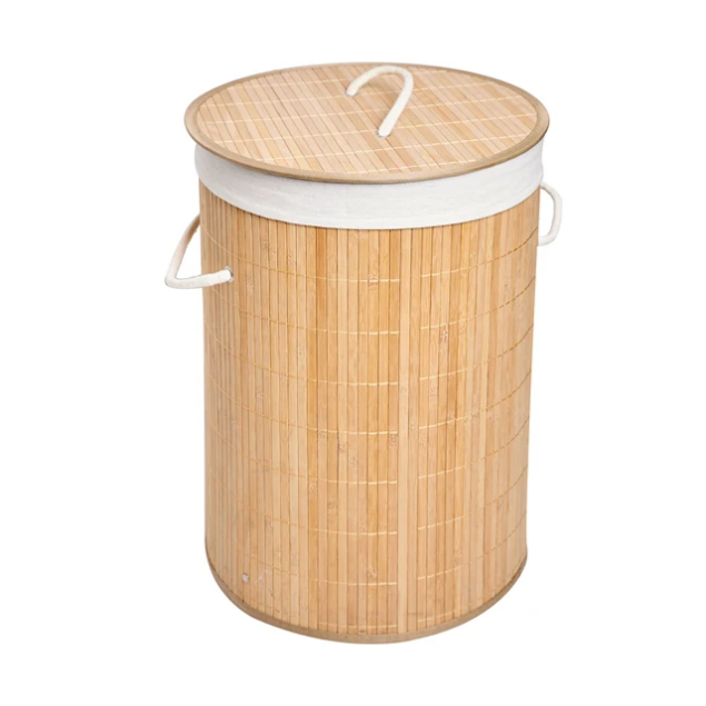 Bamboo Round Foldable Laundry Basket