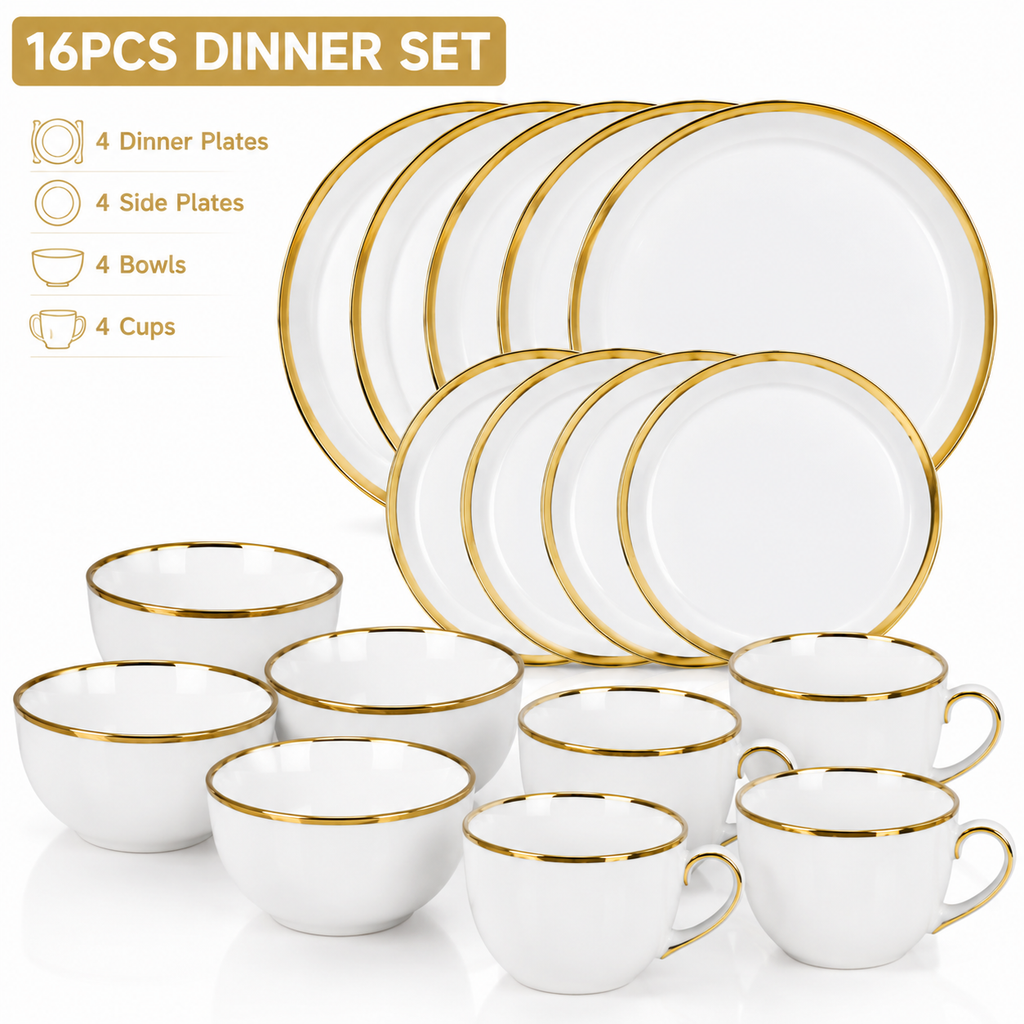 16pcs Dinner set- Gold