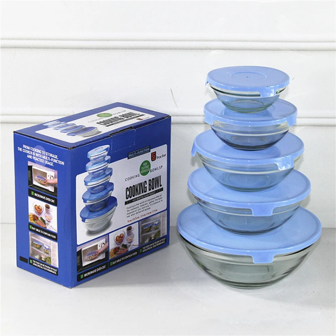5Pcs Set Glas Bowls for Storage