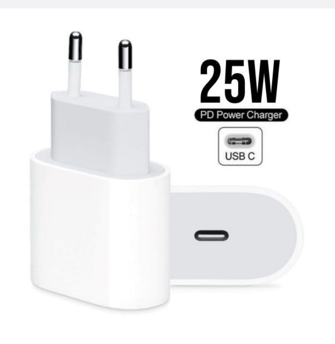 Fast Charger 25w - Type-C Cable and Adapter - iPhone Compatible