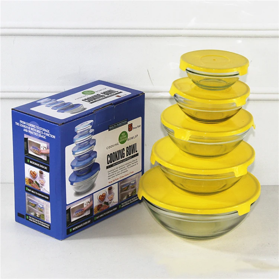 5Pcs Set Glas Bowls for Storage