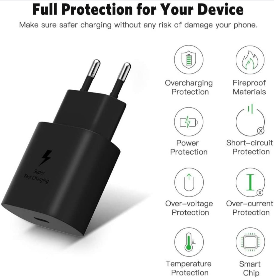 Super Fast 45W Charging Wall Charger & Type C to Type C Cable
