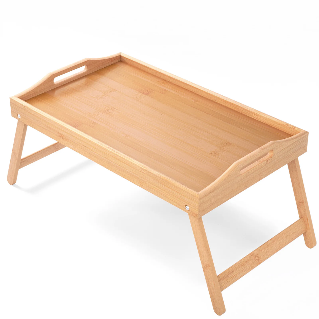 Bamboo Bed Tray With Foldable Legs - Brown